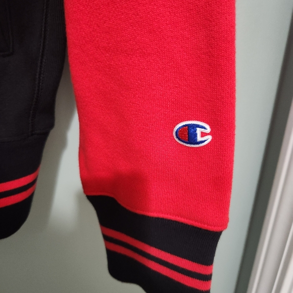 Champion Reverse Weave Snap Button Varsity Bomber Jacket. Mens Size 3XL. Black R - Picture 4 of 6